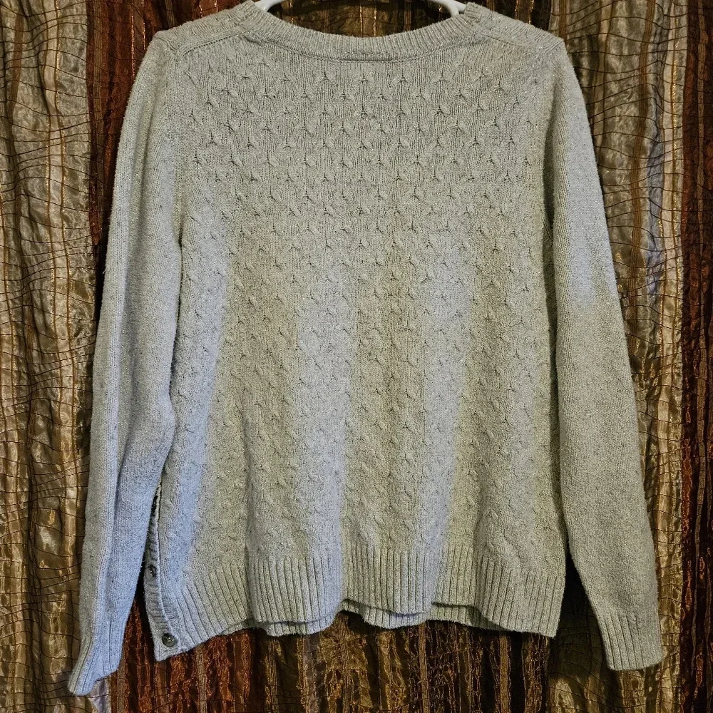 Lane Bryant Cable Knit Sweater Cream with Gold Thread Flecks-Plus Size 18/20 - Picture 2 of 5
